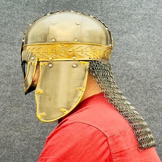 Medieval Wolf Warrior Helmet Warrior Chain-Mail Helmet for Fantasy Perfect for Cosplay, LARP Helmet Collectors Best Gift