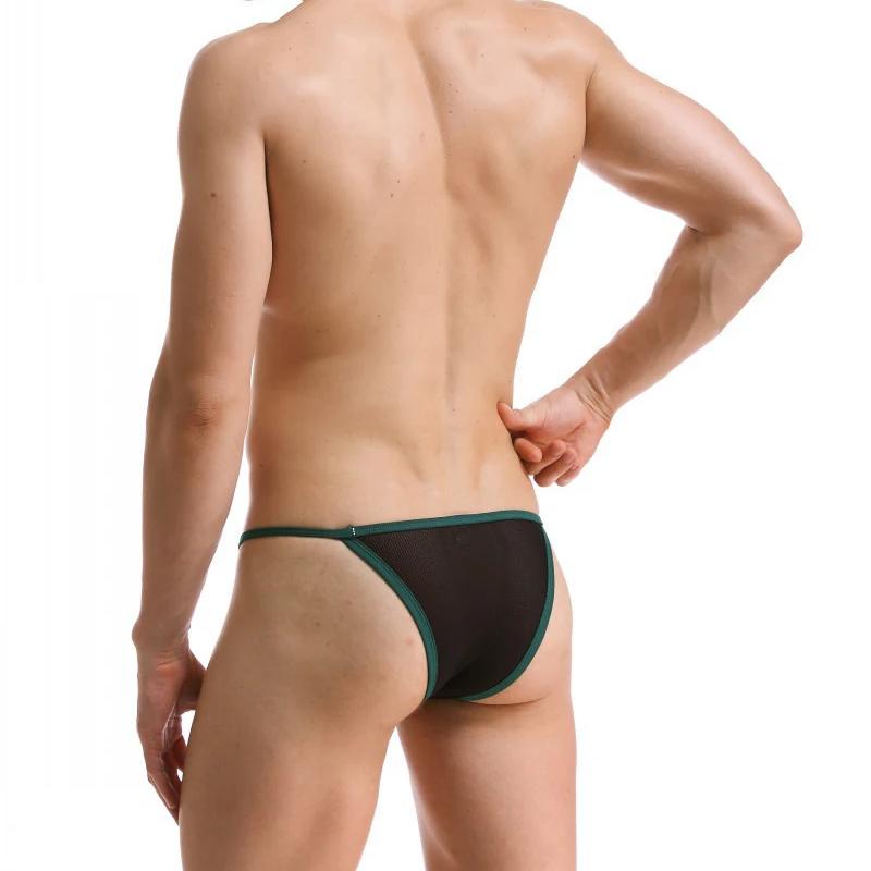 1Pc Nylon Pouch Briefs Breathable Panties Low-rise Underwear High Elastic Thong Men's