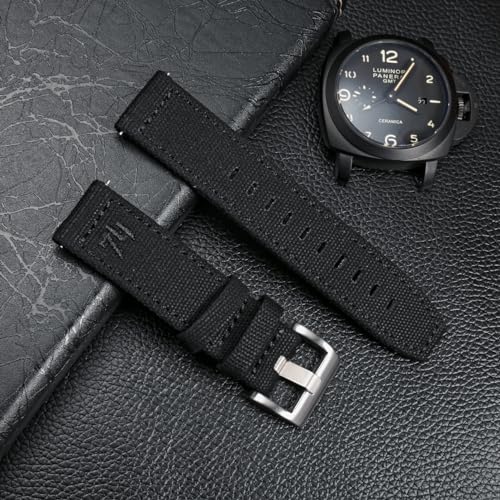 Hemsut Watch Band, Soft Canvas Quick Release Watch Band, 18/20/22/24mm Replacement Strap