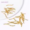 18K Gold Plated Brass S Shape Curved Tube Metal Twisted Tube Beads Connector DIY Necklace Jewelry Making Accessories Wholesale