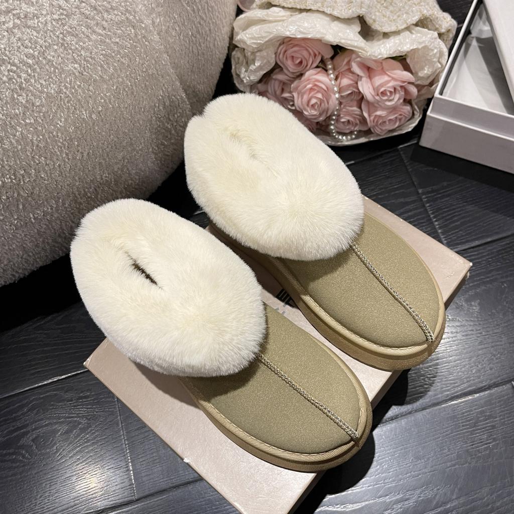 European and American solid color thick-soled warm snow boots for women 2024 winter new casual large-size snow boots cotton shoes for women