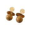 Medieval Vintage Niche Retro Wood Design Earrings Earrings Maillard Light Luxury High-end Stud Earrings