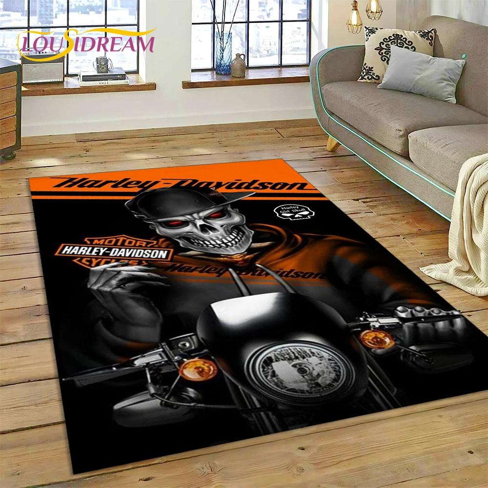 27 Style Harley-y Motorcycle Logo Rug Carpet for Living Room Bedroom Home Decor,floor Mat Non-slip for Sofa Doormat Gift Kids