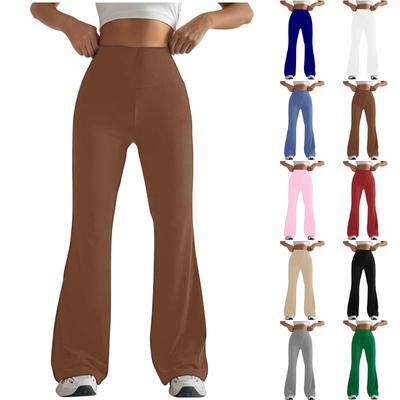 Women's Fashion High Waist Hip Lifting Yoga Sweatpants Flared Wide Leg Pants