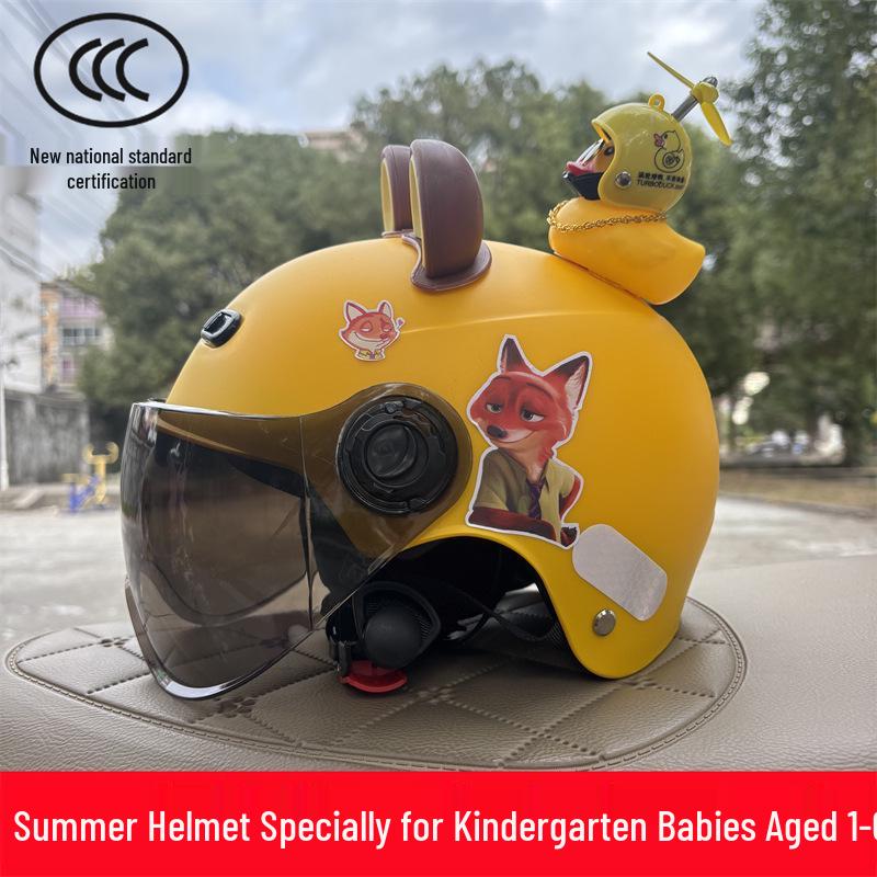 3C Certified Children's Electric Vehicle Helmet: Unisex, Summer Sun Protection, All-Season Safety for Ages 1-6