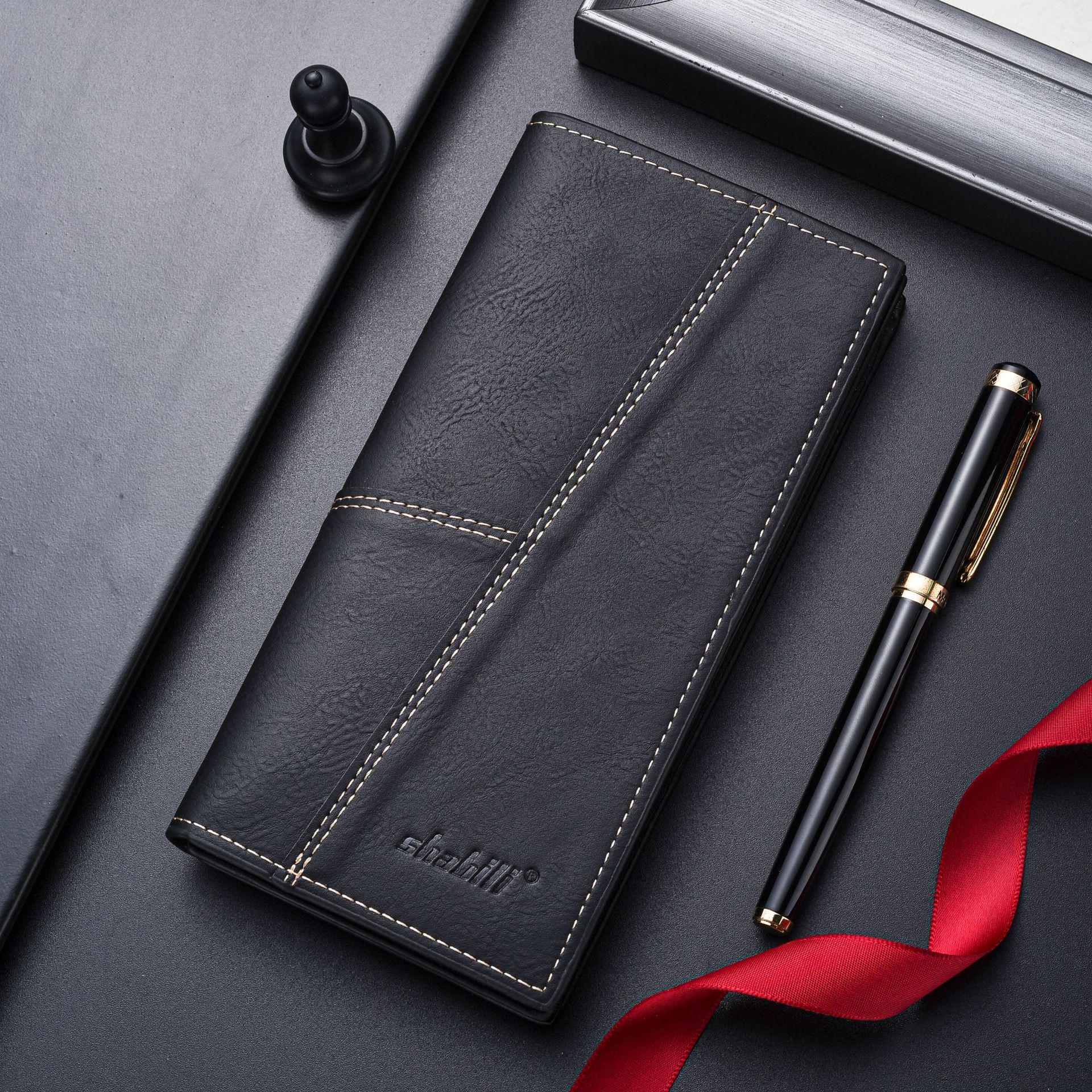 

Мужской длинный кожаный кошелек 2025 - Много отделений для карт, Большая вместимость, Супертонкий дизайн чёрный