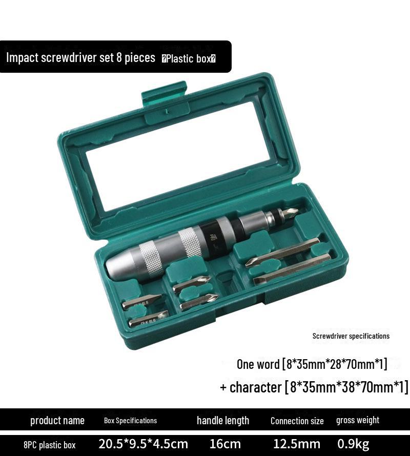 Impact Manual Screwdriver Set, 7-Piece - For Stubborn Screw and Broken Head Removal
