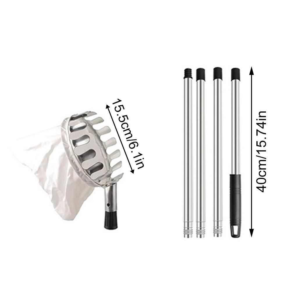 Telescopic Fruit Collection Tool Adjustable 3.3ft To 13ft Handle With Durable Stainless Steel Head For Gathering Apples Pears Oranges In Gardens