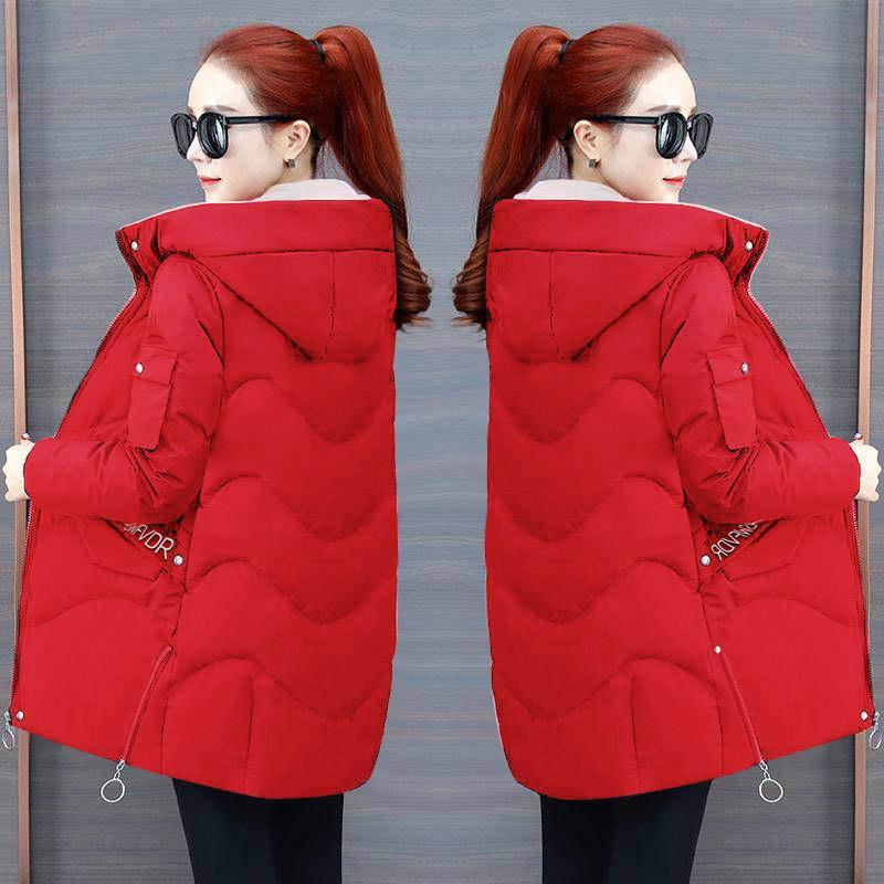 Women's Printed  Jacket Women's Mid-length Slim and Loose Thickened  Jacket Women