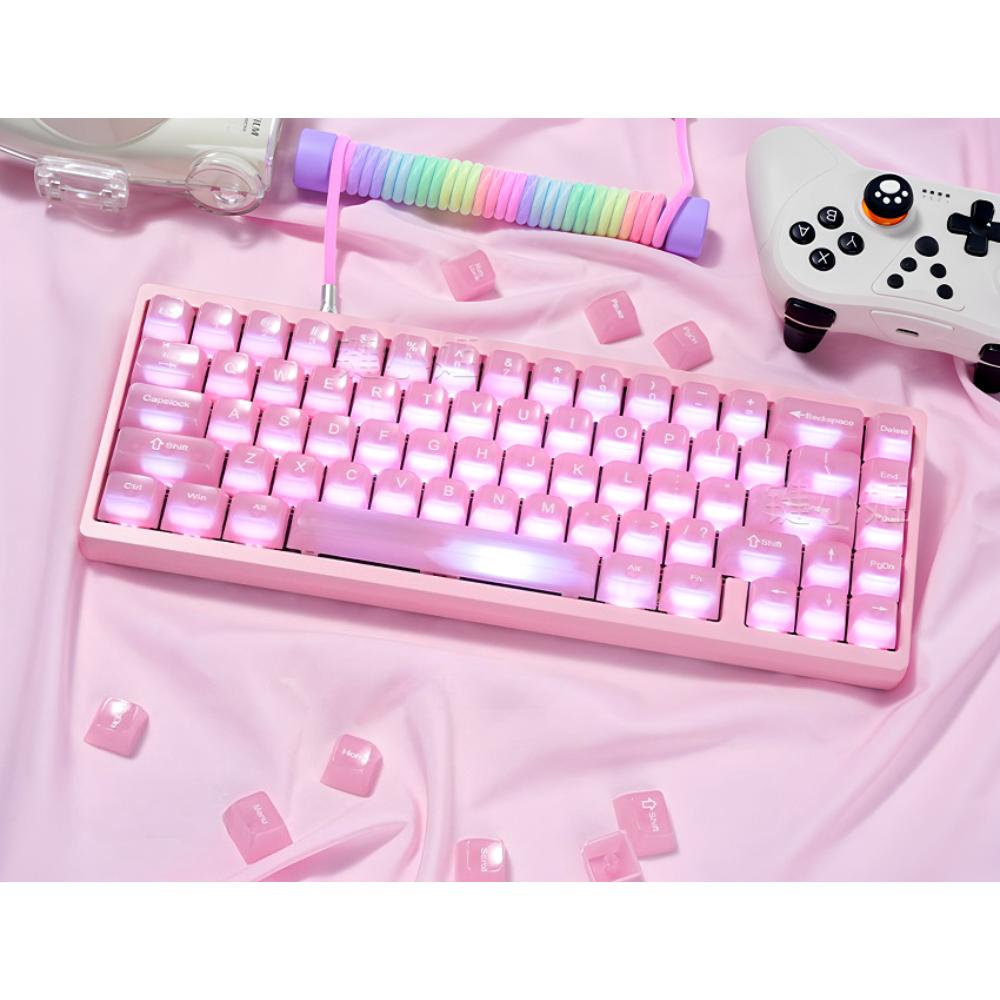 115-key Fog Transparent Keycap PC Transparent Keycap MDA Suitable for MX Switch 60/84/98/108 Mechanical Keyboard Replacement Cap