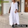 Fashion Autumn Winter Long Sleeve Solid Color Print Casual Dresses