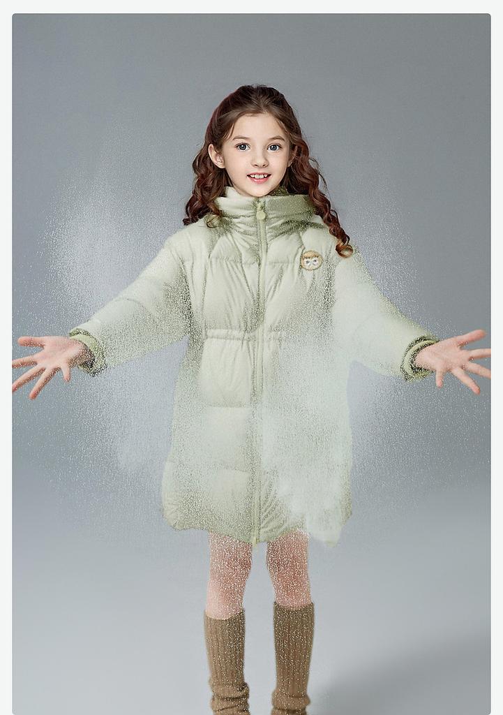 Girls' 24 Autumn/Winter Mid-Length Down Jacket