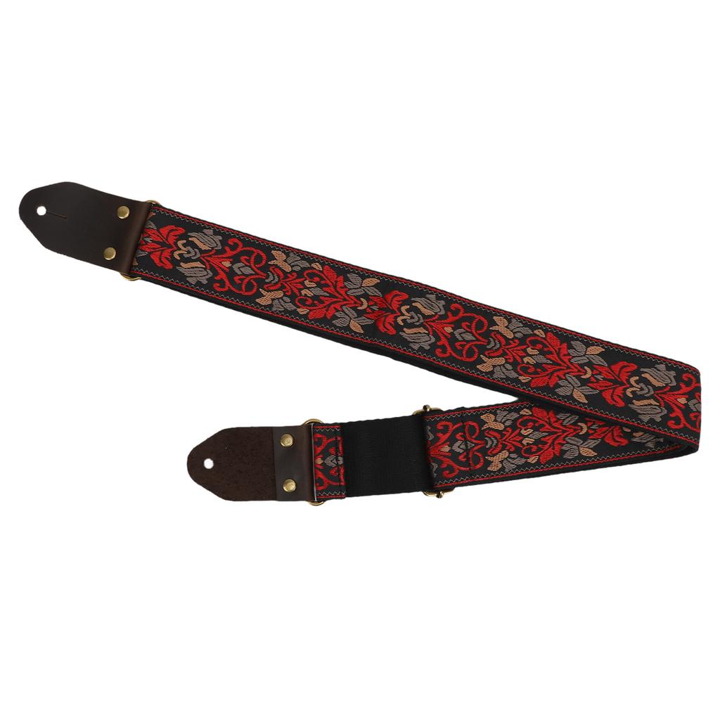 Guitar Strap Thickened and Widened Multifunctional Unique Jacquard Embroidery Guitar Strap Black