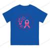 Breast Cancer Pink Ribbon Butterflies Pure Cotton Printing Unisexs Tshirt Short Sleeve Tshirts  Hipster Tops