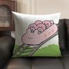 Asamimichaan Asleep Asamimi Cushion Cover Natural Linen Organic Fabric DoubleSided Printing Sofa Home Decor Gift Pillow Case