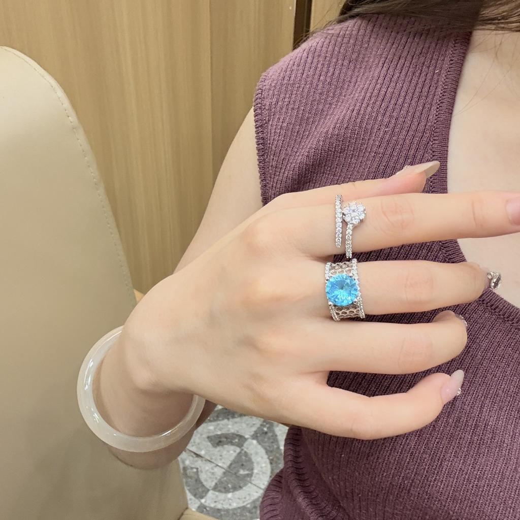 Seiko Flower-Shaped Ring, Female Lace Design, High-End Sense Opening Adjustable Light Luxury Exquisite Index Finger Ring