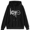 Women's Comfortable Personalized Love Scissors Wool Hooded Sweatshirt for Autumn and Winter