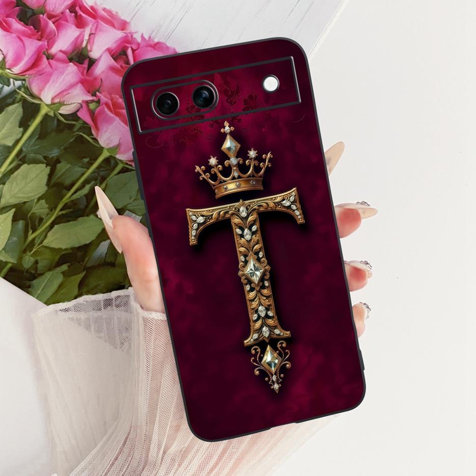 For Google Pixel 8A Case Pixel8 Pro New Luxury Crown Letters Cover Soft TPU Matte Phone Case For Google Pixel 8 Pro Pixel8A Bags