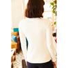 Dame Ecru rullekraveglidelås lycra bluse