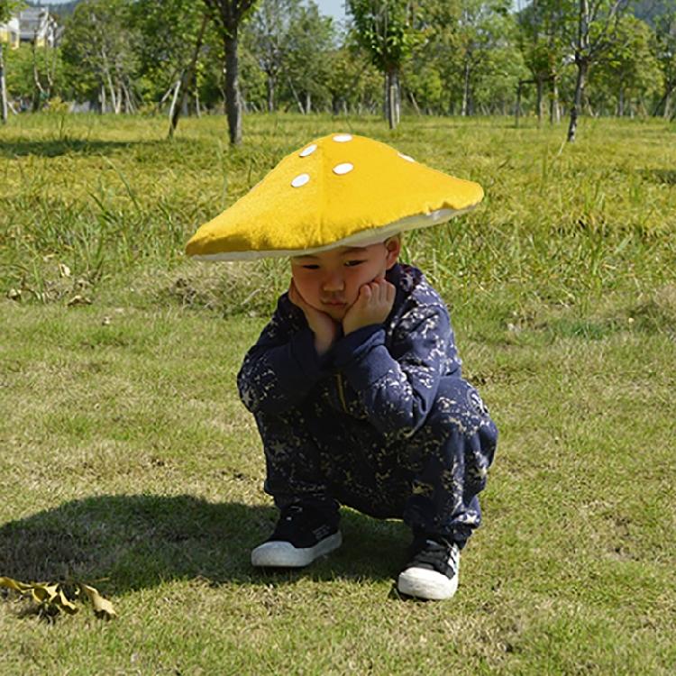 Rolig Plyschsvamphatt Unisex Huvudbonad för Halloween Cosplay-evenemang Nyhetskostymhatt Huvudbonad Hinkhatt för Fest