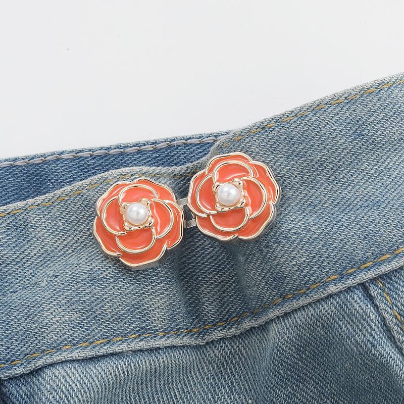 

Пряжка для утяжки талии Pearl Camellia для джинсов оранжевый