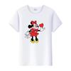 Disney Cartoon Minnie Women Tshirt Ladies Mickey Mouse Tops Graphic Clothes Summer Blouses Men Short Sleeve T-shirt White Tees