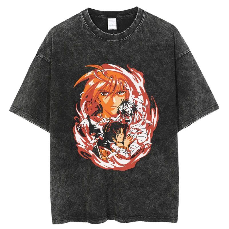 

Rurouni KenshinTshirt HIMURA KENSHIN Tshirt Vintage crew neck Highend Luxury Washed Retro Fashion Oversized Unisex Couples M