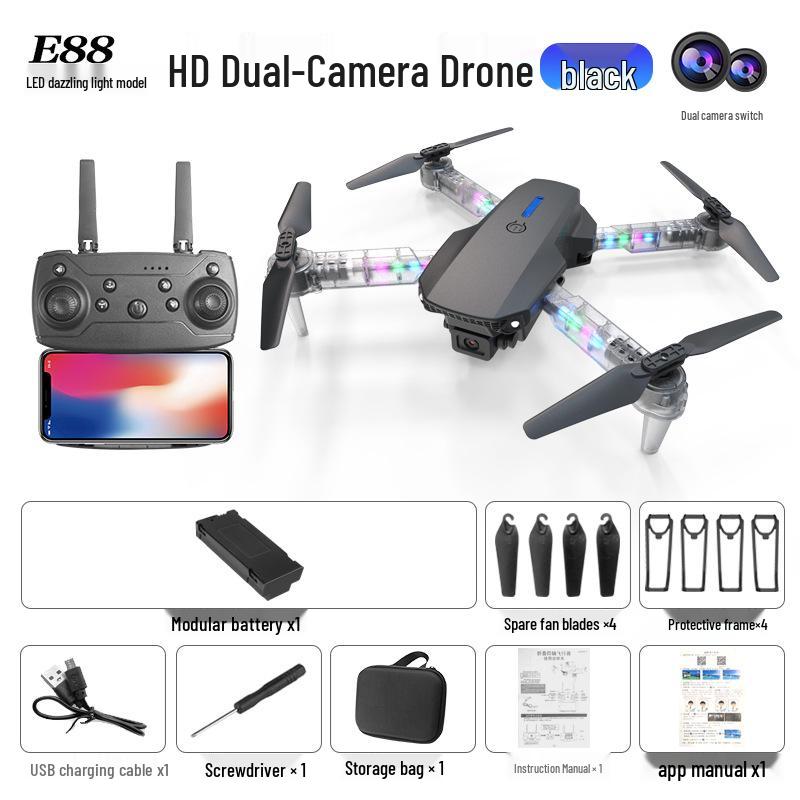 E88 4K Dual Camera Drone for Kids: Aerial Photography Remote Control Quadcopter Toy