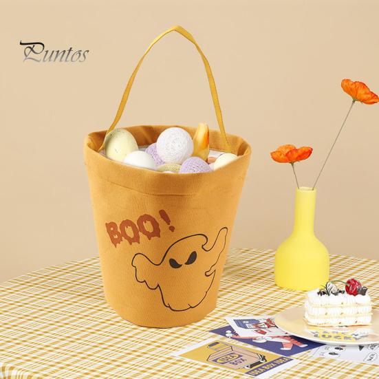Saco de doces de Halloween em forma de morcego Impressão assustadora Grande capacidade Cor de contraste Festivo 3D Efeito visual Cesta de doces de Halloween