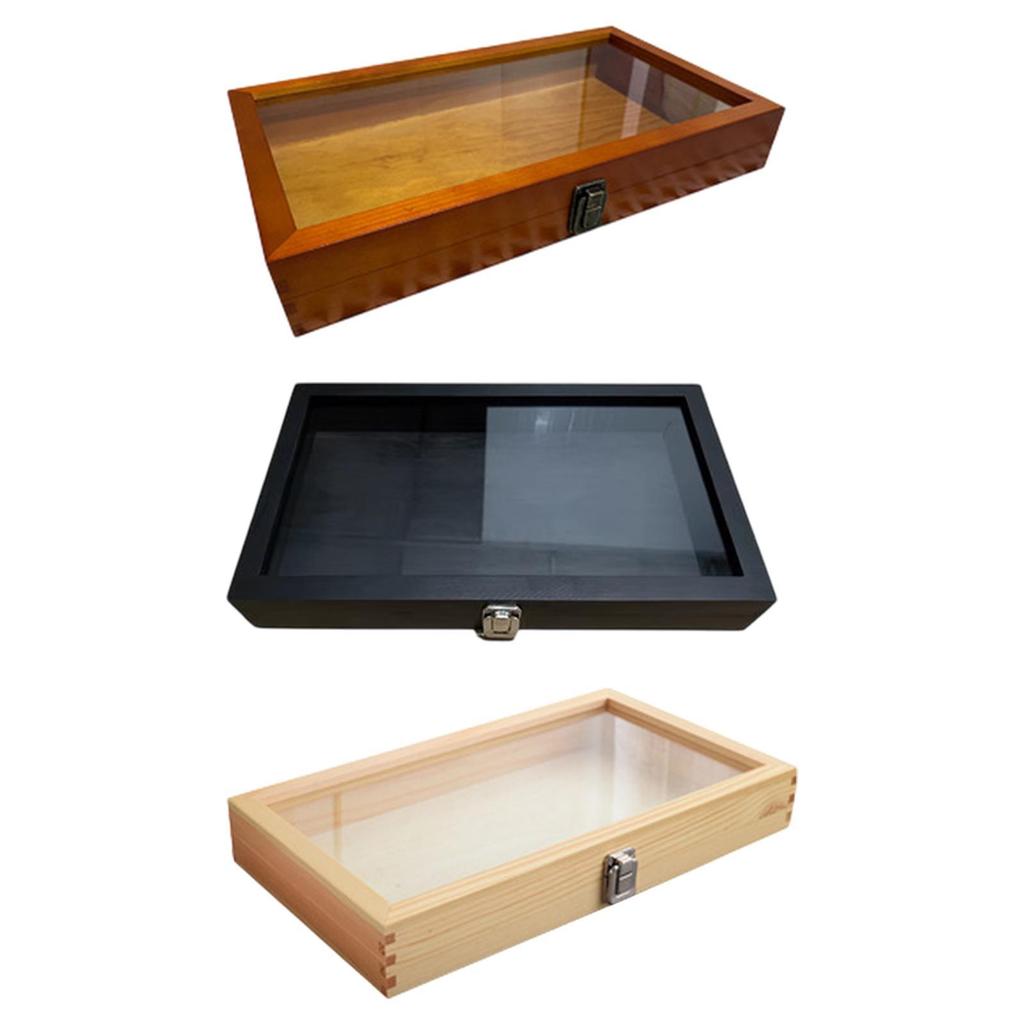 Badge Storage Box Brooch Organizer Wooden Jewelry Display Case Collector for Keepsake Rings Anklets