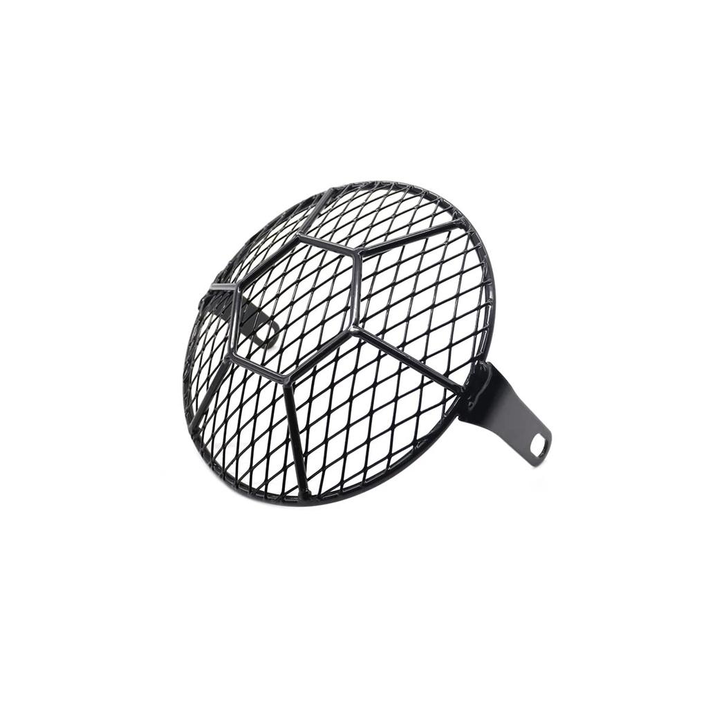 JPMODAO Motorcycle Headlight Universal Cover, 7-inch Protective Cover, Motorcycle Mesh Cover, Retro Grille, Side-Mount Retro Protective Mesh Cover (D)