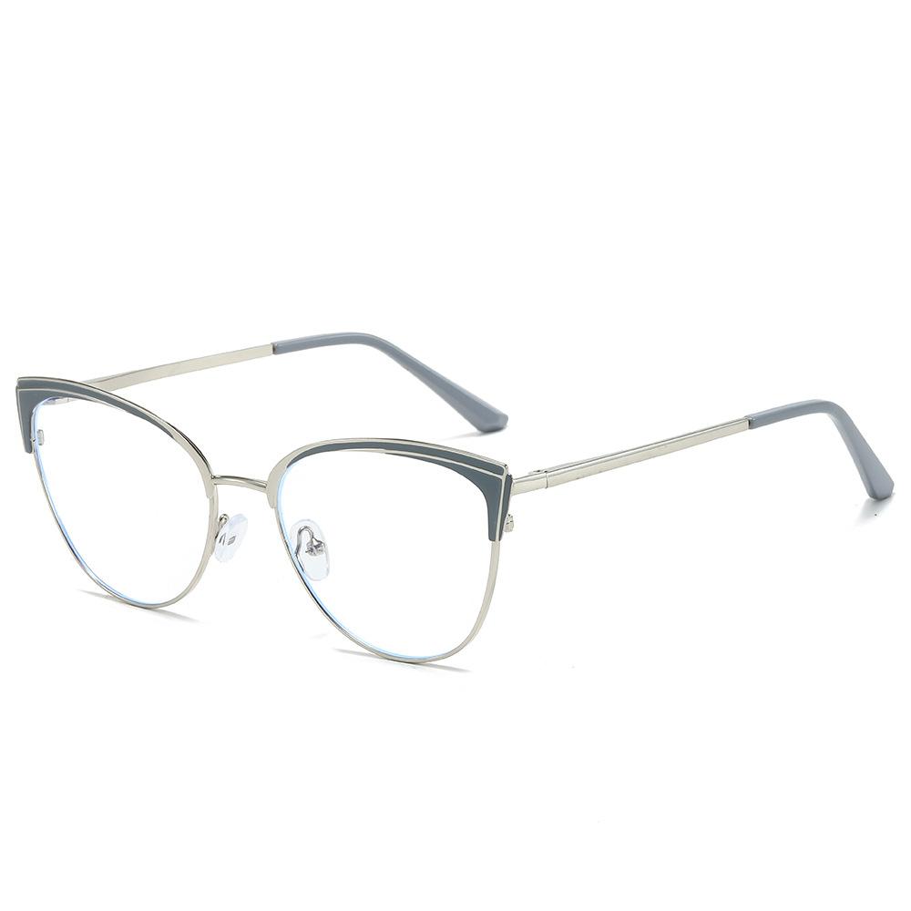 

Оправа очков Cat Персонализированные большие оправы Анти-синие очки Контрастные цвета Двойная оправа Плоские очки Spice Girl Тот же стиль white film (anti-blue light)