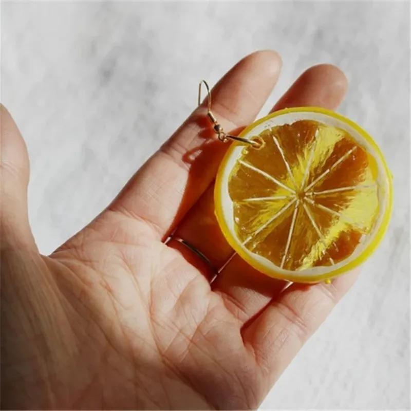 New Fashion Fruit Transparent Pearl Colored Lemon Earrings Y2k Women's Creative Jewelry