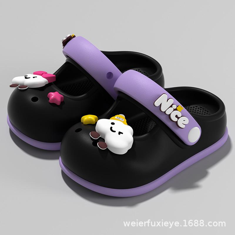 Children's Closed-toe Sandals for Summer, Cartoon Style for Boys and Girls, Non-slip Soft-soled Beach Shoes, Cute Baby Clogs