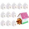 12Pcs Foldable Dog Party Favors Boxes With Handles Dog House Shaped Treat Gift Boxes Holes For DIY Toys Crafts Holiday Birthday