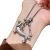 Korean Dachshund Puppy Luxury Necklace - High-End Sweet & Cool Silver Sweater Chain