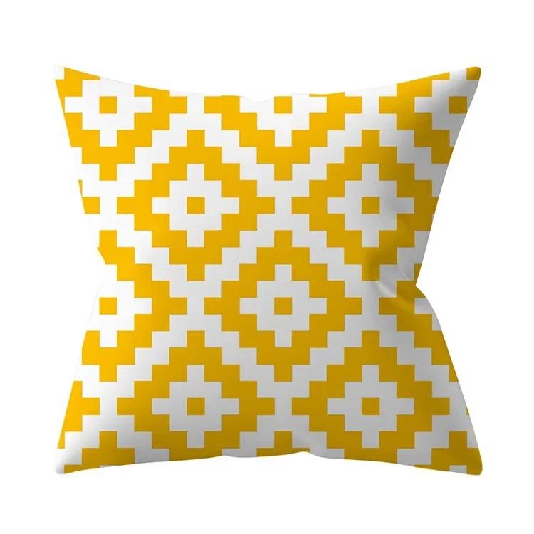 Home Decor Vibrant Yellow Patterns Pillow Covers Set Pattern Cushion Cover Suitable for Sofa Bedroom Car Pillow Cover
