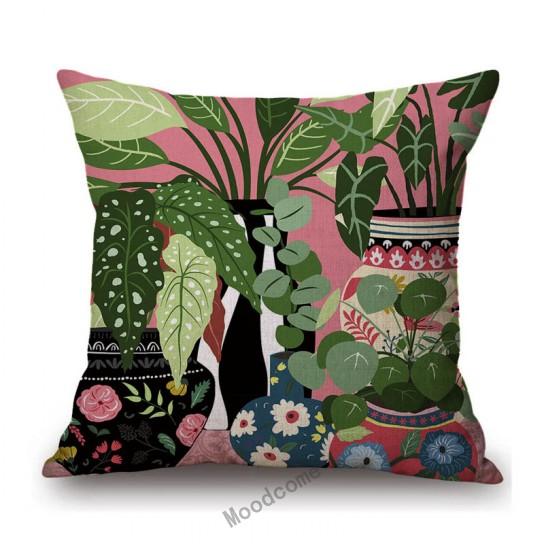 Botanical Tropical Plant Leaf Modern Art Cactus Home Decoration Sofa Throw Pillow Case Cotton Linen Chair Cushion Cover Case