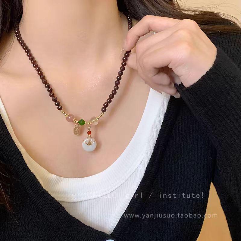 Zen Retro Chinesische Keramik Halskette - Handgewebtes Nischendesign für Frauen