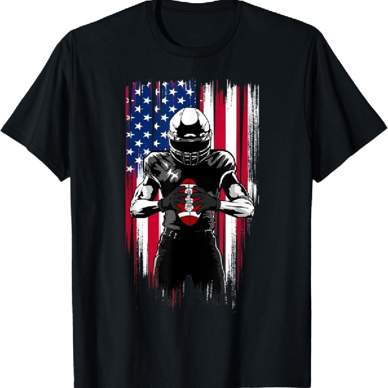 

Cool Patriotic Football Player T-Shirt S