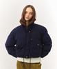 SATUR (W) Wide Collar Crop Padded Jacket Navy