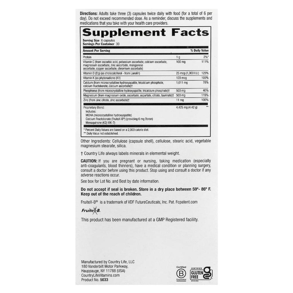 Triple Action Bone Solid®, 180 Capsules