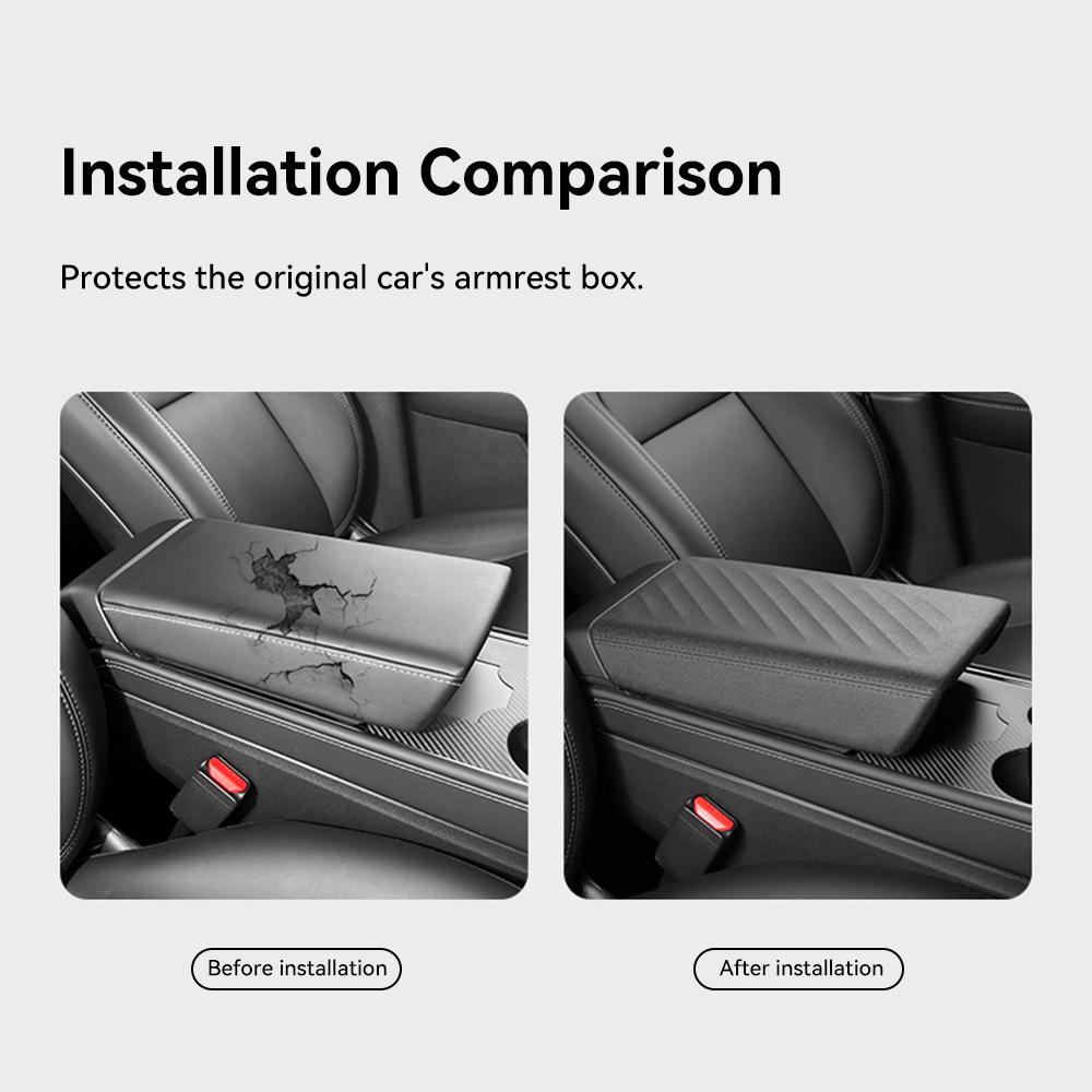YZ For Tesla Model Y Juniper 3 Highland Central Armrest Box Cover Protection Soft Pad Case TPE Car Interior 2026 Accessories