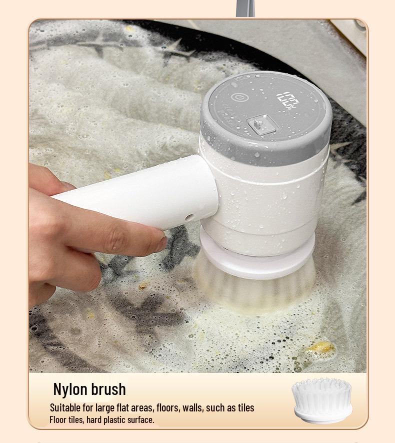 2025 Multi-Functional Electric Rechargeable Cleaning Brush with Steel Wool for Kitchen Pots