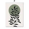 Canvas Painting Boho Green Leaf Abstract Geometric Vintage Posters Prints Wall Art Pictures Nordic Bedroom Living Room Decor