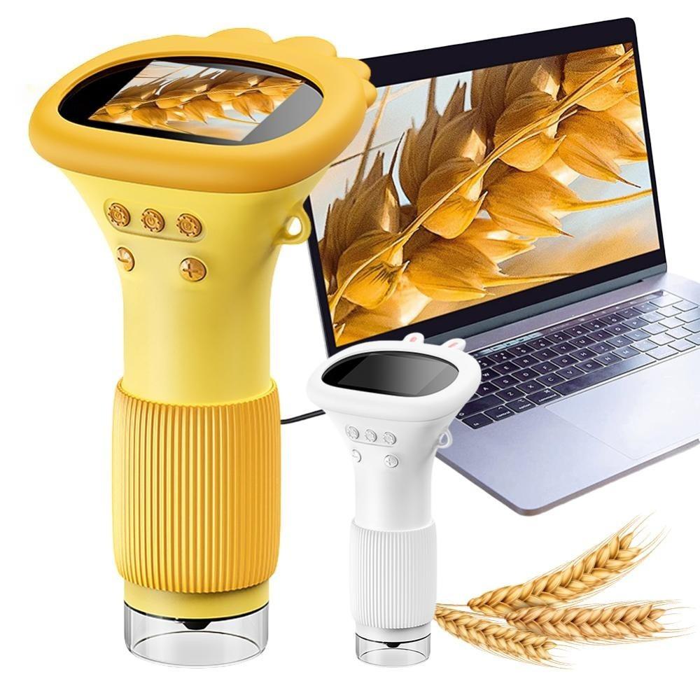 1000X Handhållen HD-mikroskop 2-tums IPS-skärm Laboratoriedigitala mikroskop Utrustning Mini Barn Biologisk Insekt Myntförstoringsglas