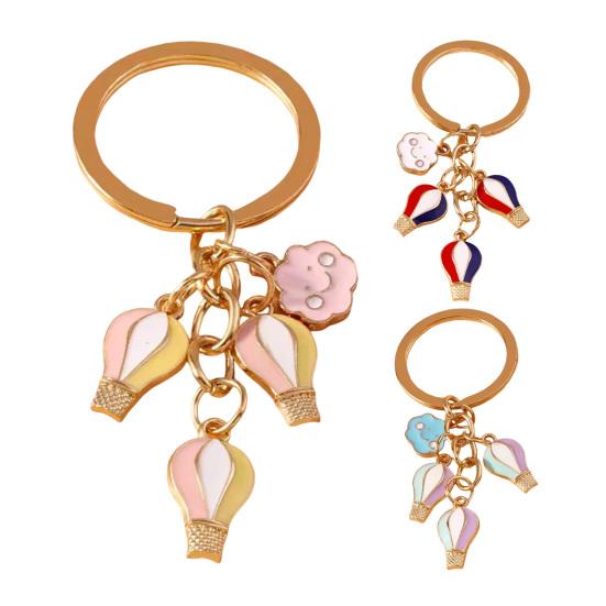 Keychain Hot Air Balloon Charm Compact Size Lightweight Zinc Alloy Key Chain Christmas Valentine Birthday Anniversary Accessories
