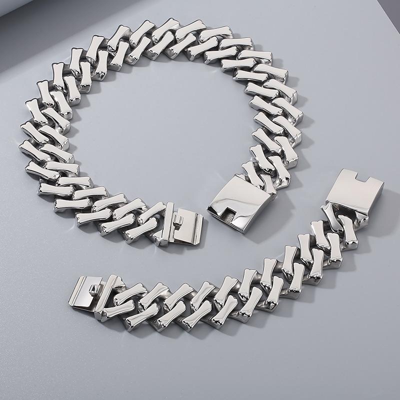 Titanium Steel Jewelry, Atmospheric Hip Hop 32Mm Thick Rhombus Cuban Chain Ladies Bracelet Boys Premium