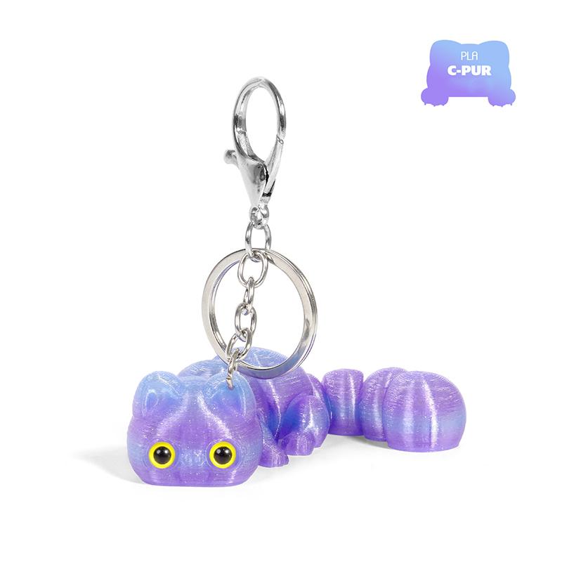 

Ovly 3D печатный милый кавайный брелок для ключей Lucky Kawaii Cat, подвижный брелок для сумки автомобиля, подарочный аксессуар, модель, фигурки, игрушки, подарок для детей, игрушки для снятия стресса фиолетовый