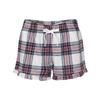 SF Womens/Ladies Tartan Frill Lounge Shorts